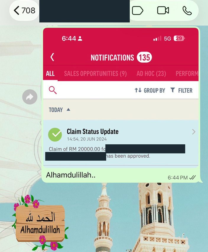 Bukti Tuntutan RM20,000.00 Diluluskan